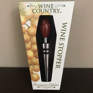 Wine Country Wood Top Bottle Stopper Wine Cork